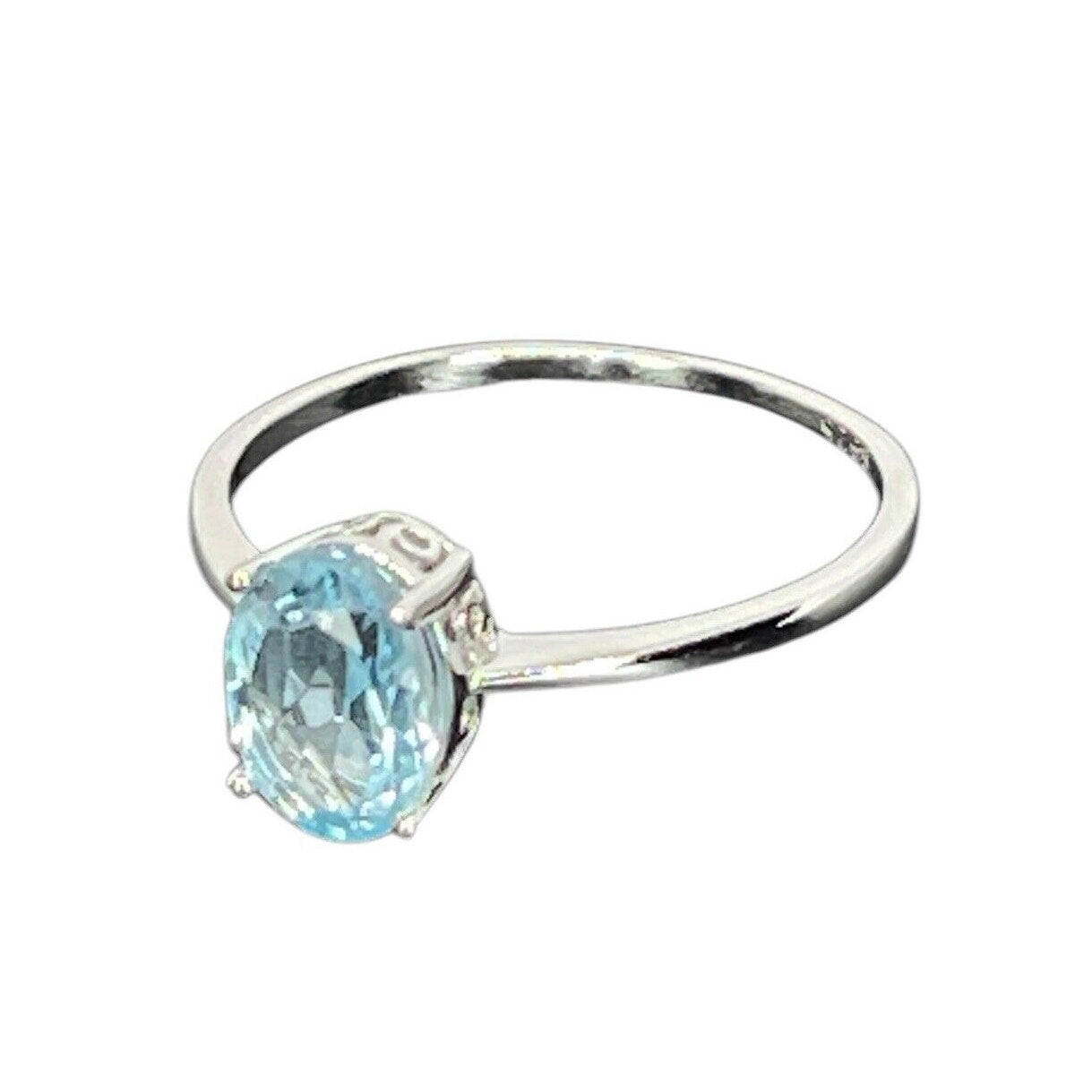 LUXY Gems Natural Blue Topaz Sterling Silver Ring (1.5 ct) Luxury Fashion (Sz 8)