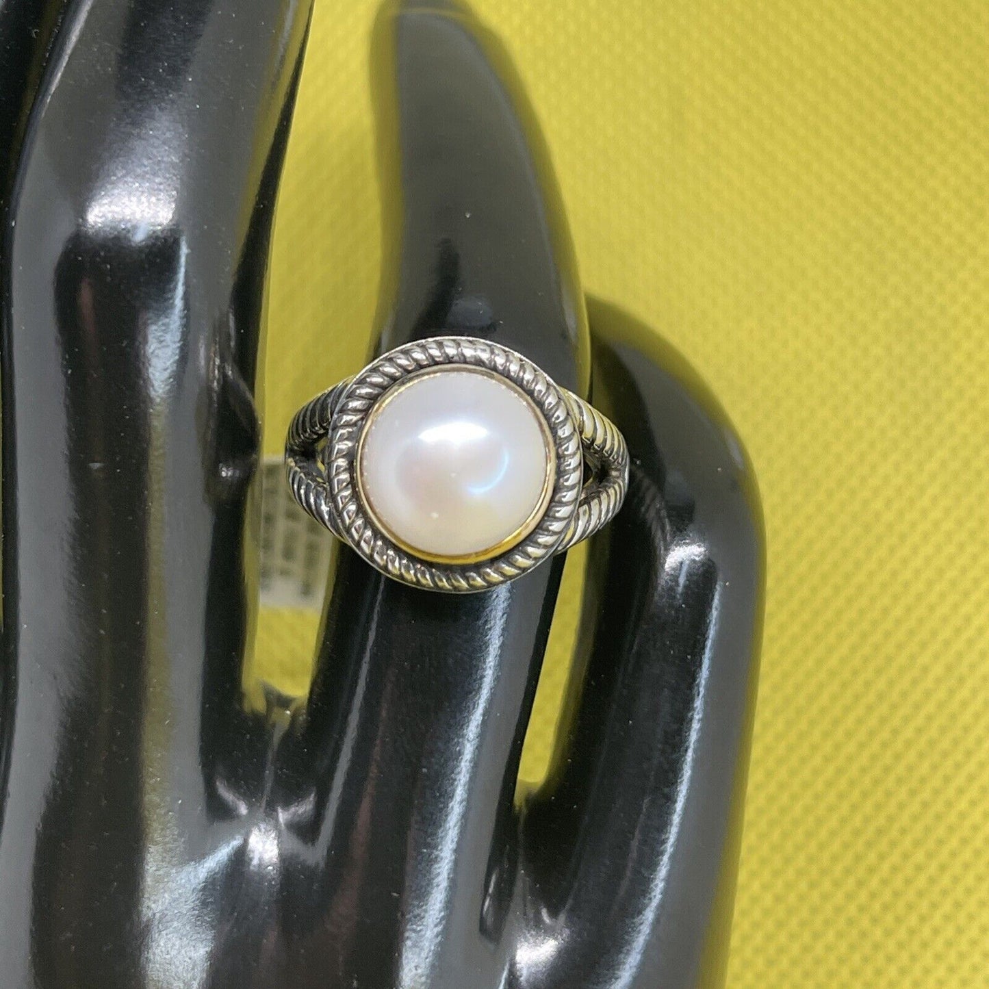 Peter Thomas Roth 14k Gold Freshwater Pearl Ring Sterling Silver Sz 7 Luxury NWT