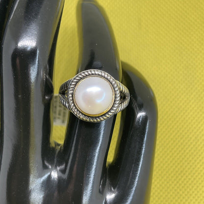 Peter Thomas Roth 14k Gold Freshwater Pearl Ring Sterling Silver Sz 7 Luxury NWT