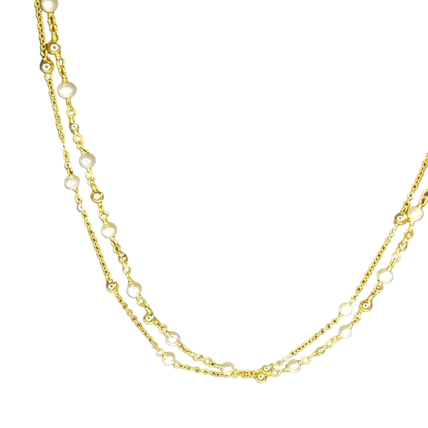 Pearl (3mm) 18K Gold Vermeil Necklace Layered Luxury Stylish Chic Trendy Fashion