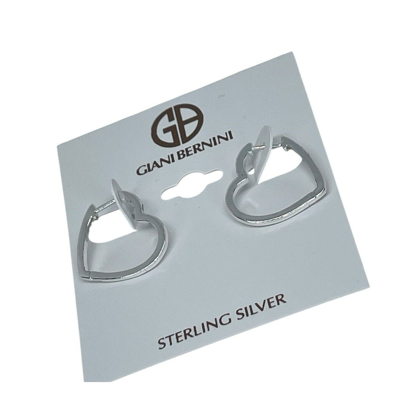 Sterling Silver Heart Hoop Earrings Chic Trendy Fashion Stylish Minimal NWT Vday