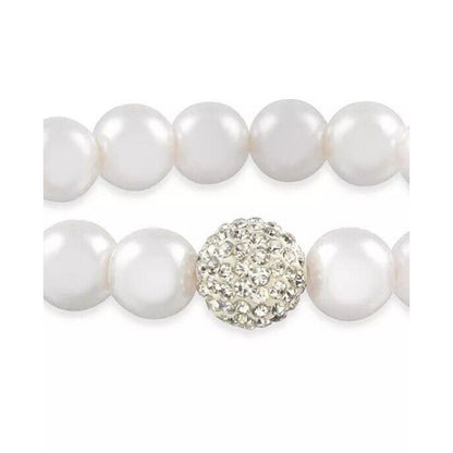 Faux Pearl Crystal Stretch Bracelet Elegant Fashion Stylish Stunning Intricate