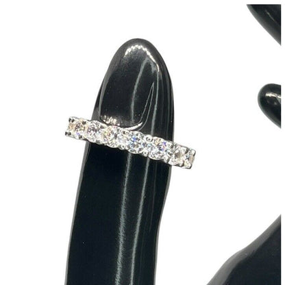 Silver Plated CZ Band Ring (Sz 6) Chic Stunning Elegant Fashion Style Trendy NWT