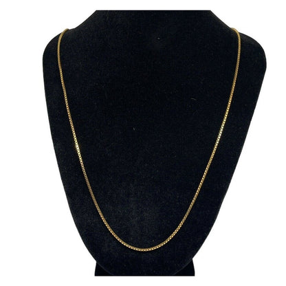 18K Gold Vermeil Box Chain Necklace 24” Dainty Chic Fashion Trendy Stylish NWT