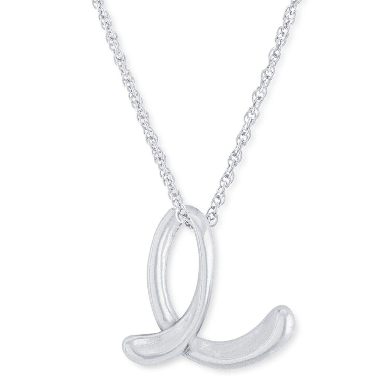 Sterling Silver 'E' Initial Pendant Necklace Chic Style Trendy Stunning Fashion