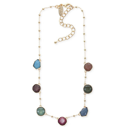 Gold Tone Crystal Stone Necklace Chic Style Fashion Elegant Statement Trendy NWT