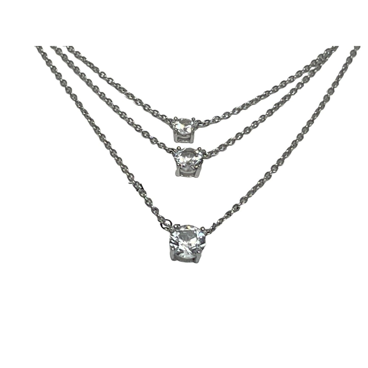 Sterling Silver Lab Sapphire Necklace (1.5 ct.) Layered Stunning Chic Elegant