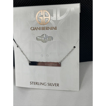 Sterling Silver Blessed Pendant Necklace Elegant Stylish Chic Fashion Trendy NWT