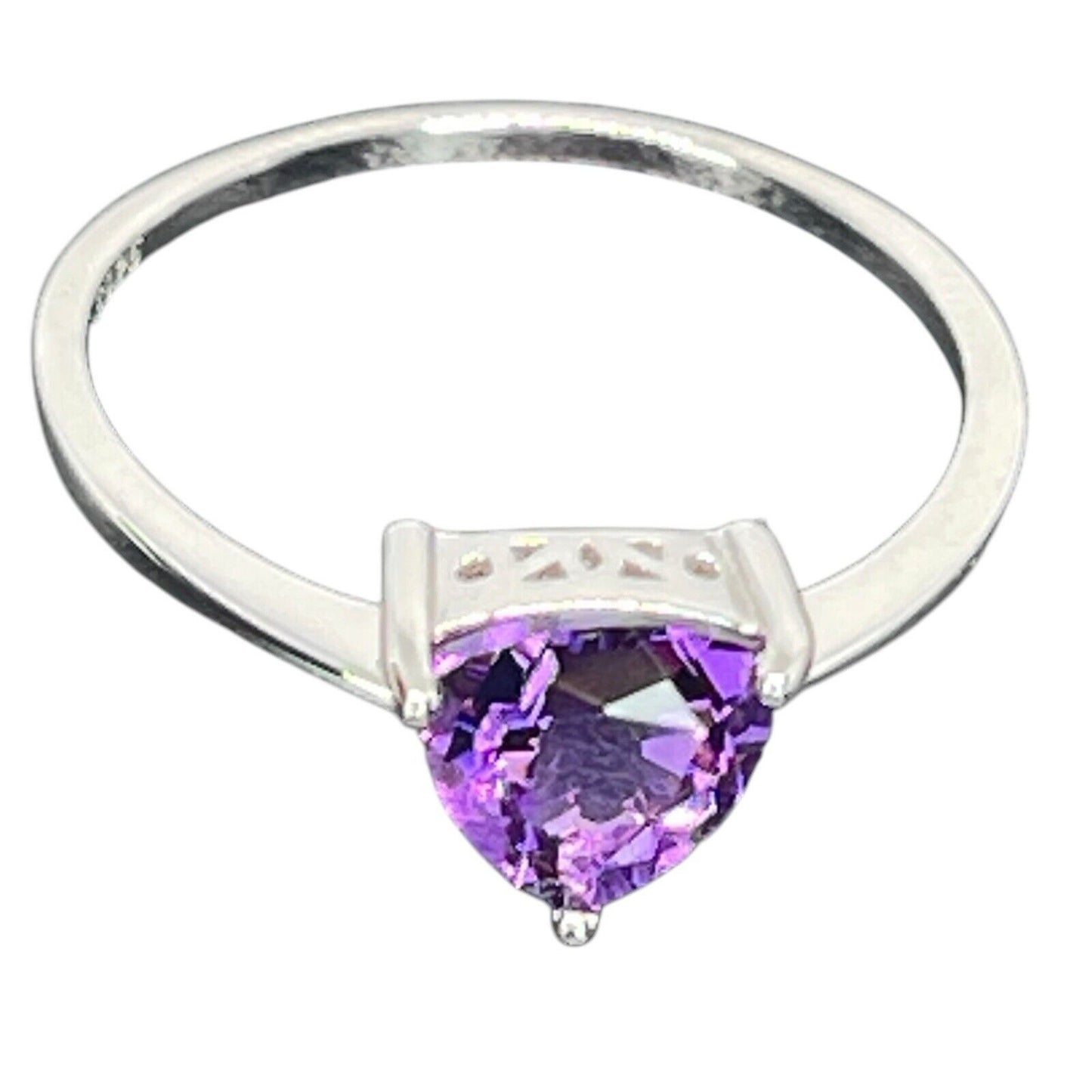 LUXY Gems Natural Amethyst Sterling Silver Ring (1 ct.) Luxury Fashion (Sz 8)