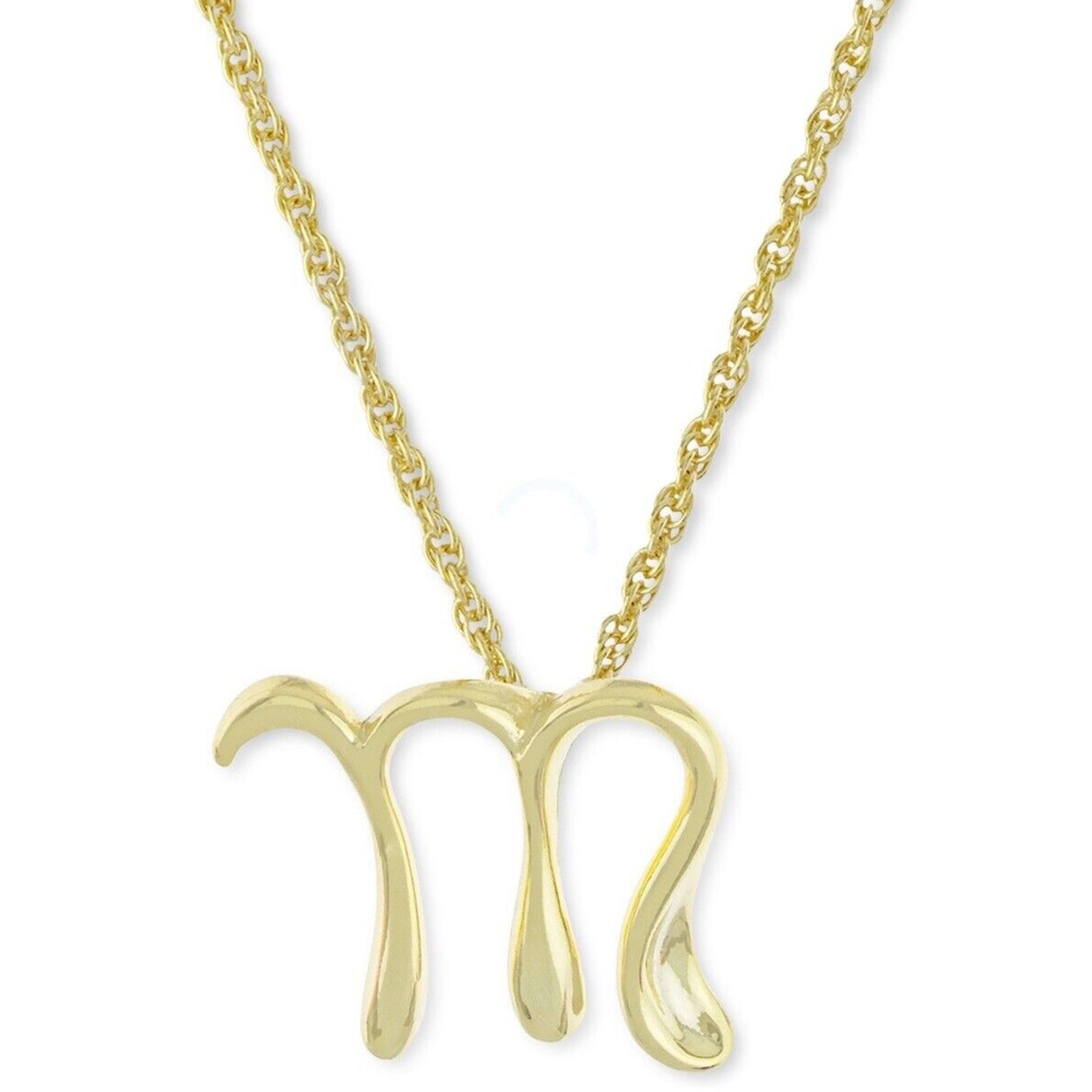 18k Gold Vermeil 'M' Initial Necklace Trendy Fashion Style Elegant Stunning NWT