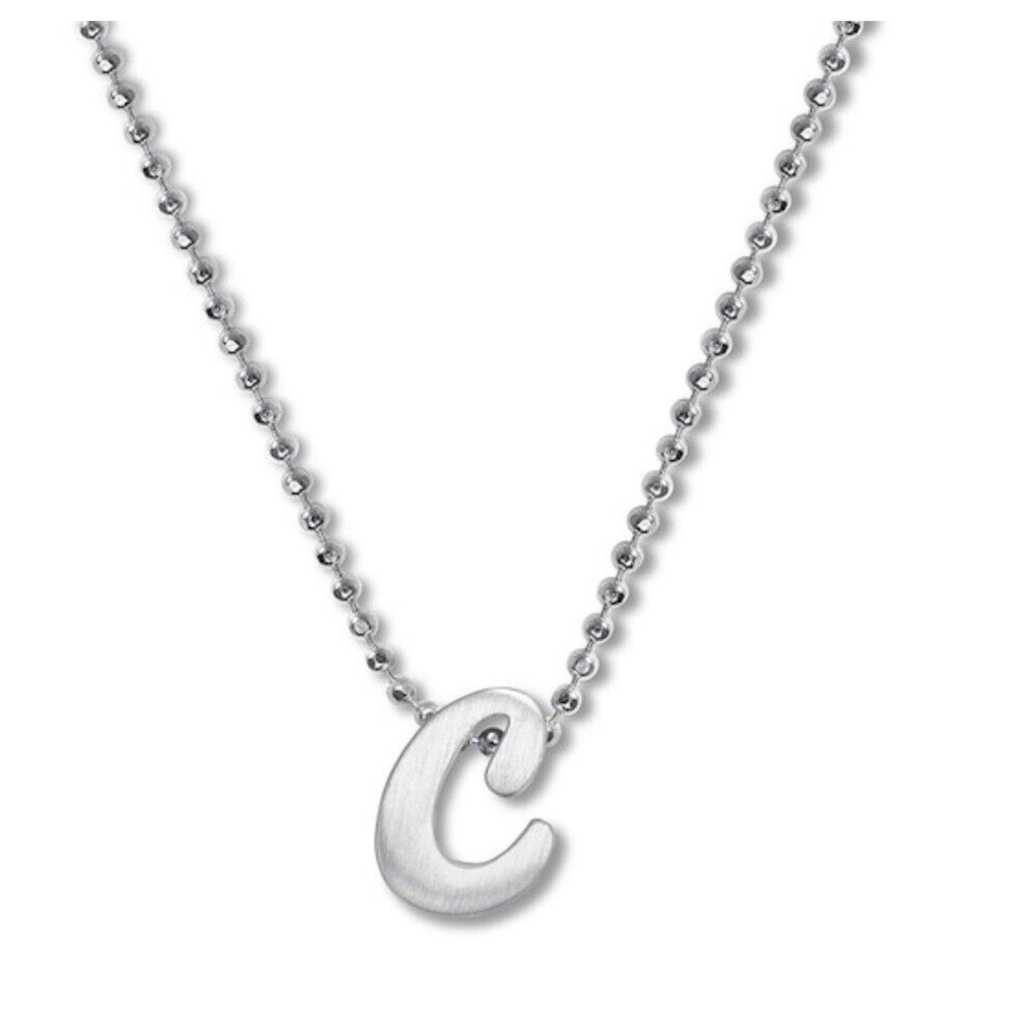 Alex Woo Sterling Silver ‘C’ Initial Pendant Necklace NY Designer Luxury Fashion