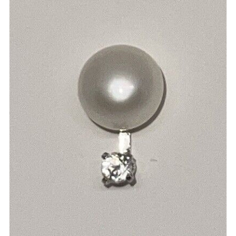 Pearl (6mm) Sterling Silver Earrings CZ Chic Fashion Stylish Trendy Elegant NWT