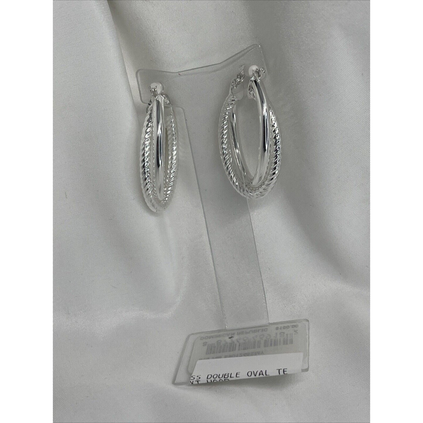 Sterling Silver Textured Twist Hoop Earrings Stunning Style Fashion Trendy Chic