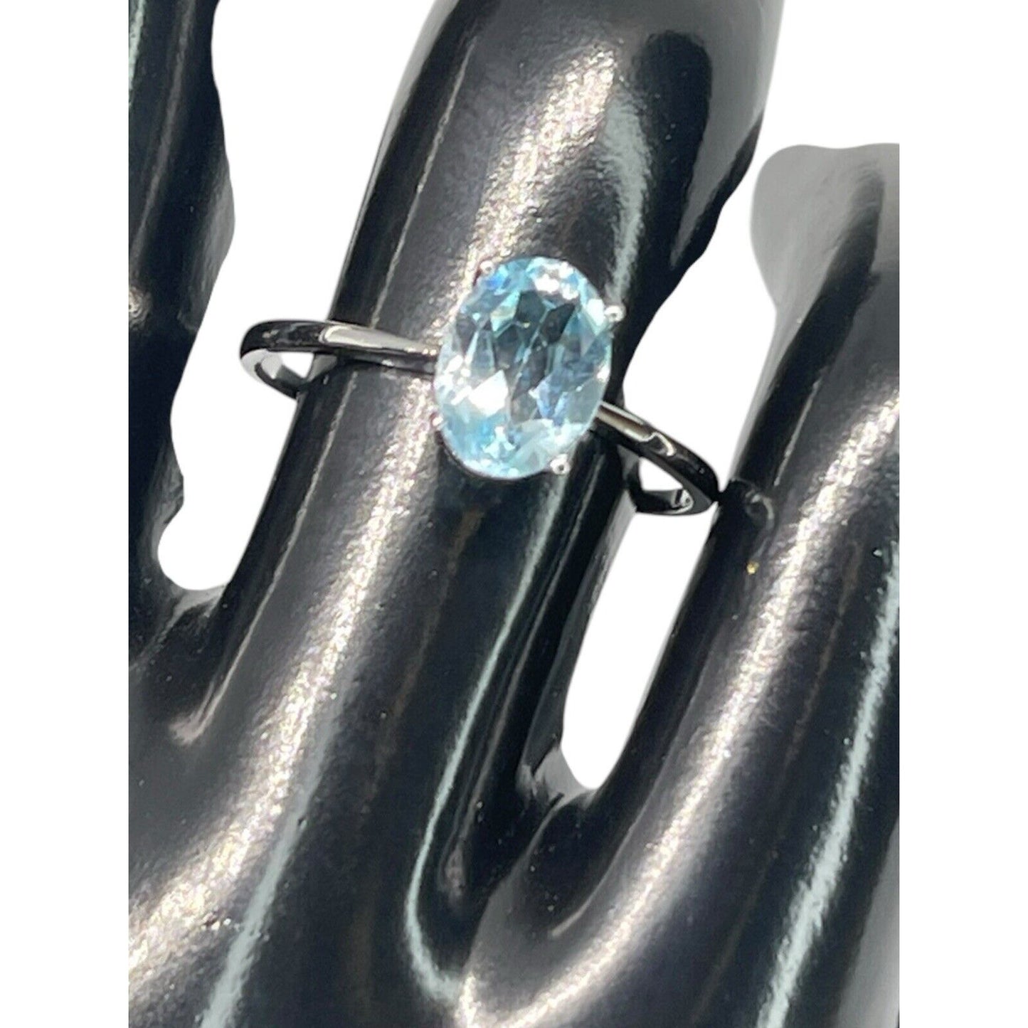 LUXY Gems Natural Blue Topaz Sterling Silver Ring (1.5 ct) Luxury Fashion (Sz 8)