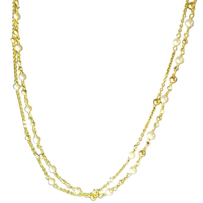 Pearl (3mm) 18K Gold Vermeil Necklace Layered Luxury Stylish Chic Trendy Fashion