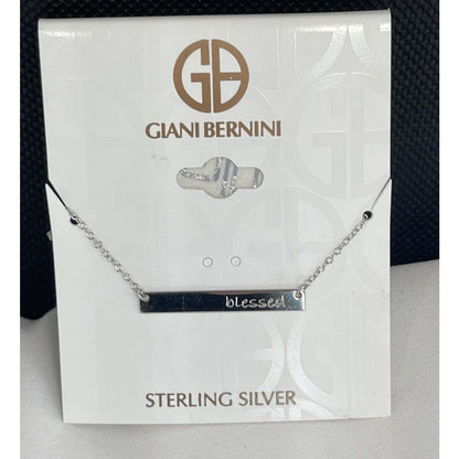 Sterling Silver Blessed Pendant Necklace Elegant Stylish Chic Fashion Trendy NWT