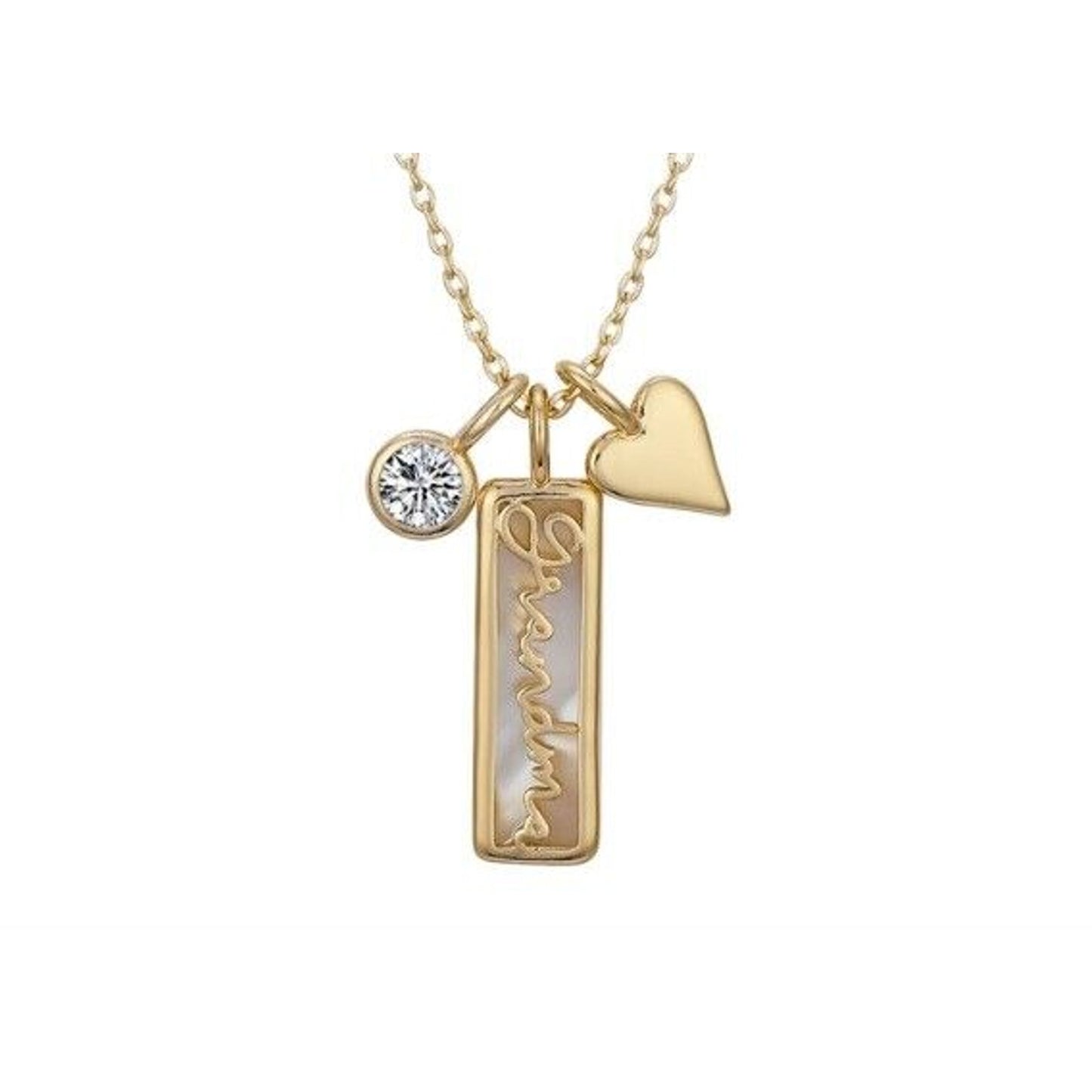 Unwritten 14K Gold Plated Grandma Pendant Necklace Heart Family Love Stylish NWT