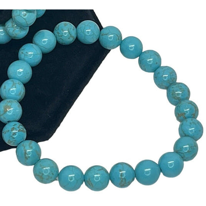 Faux Turquoise Bead Bracelet (3pc Set) Stacking Stylish Chic Trendy Fashion NWT