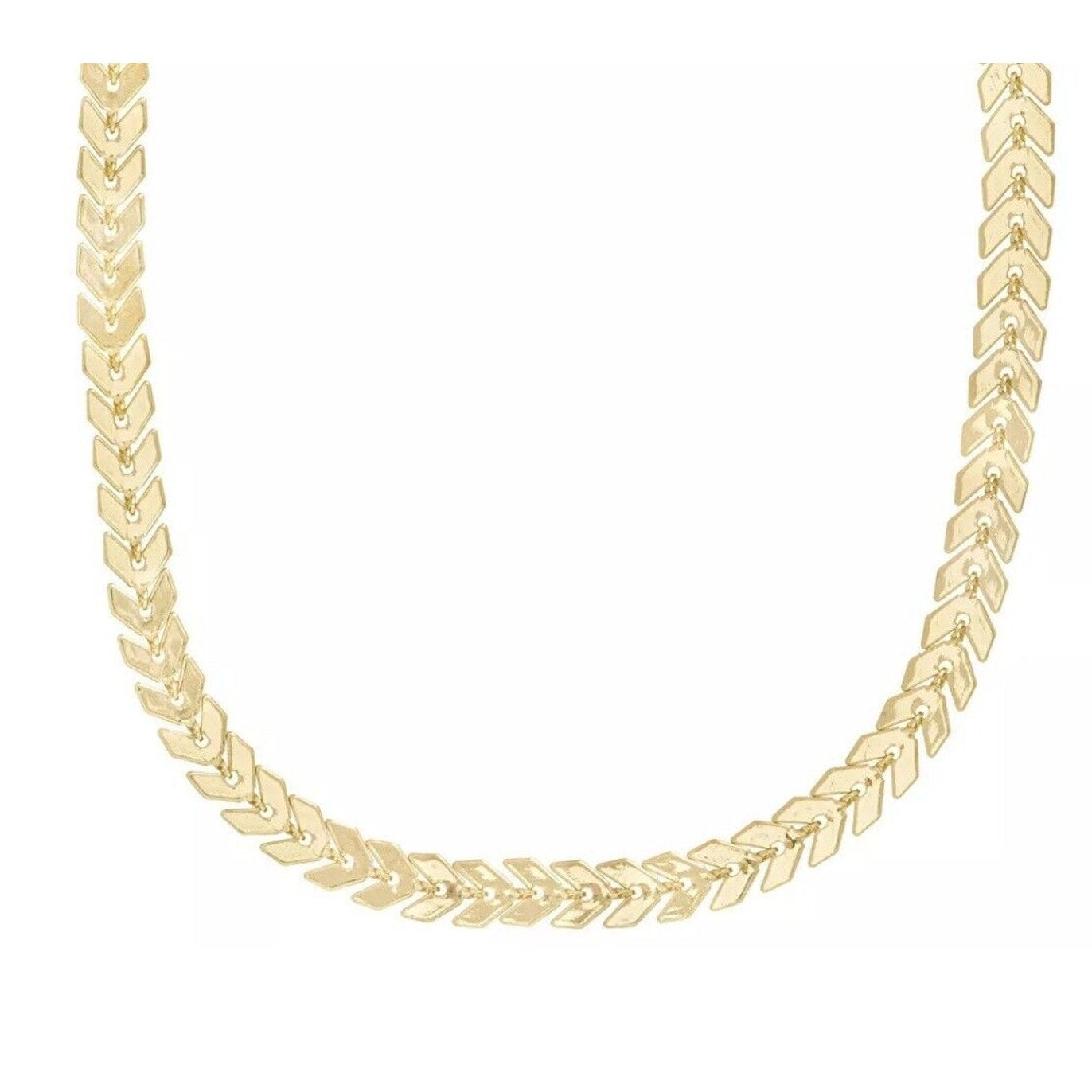 18K Gold Plated Leaf Chain Choker Necklace Style Fashion Elegant Chic Trendy NWT