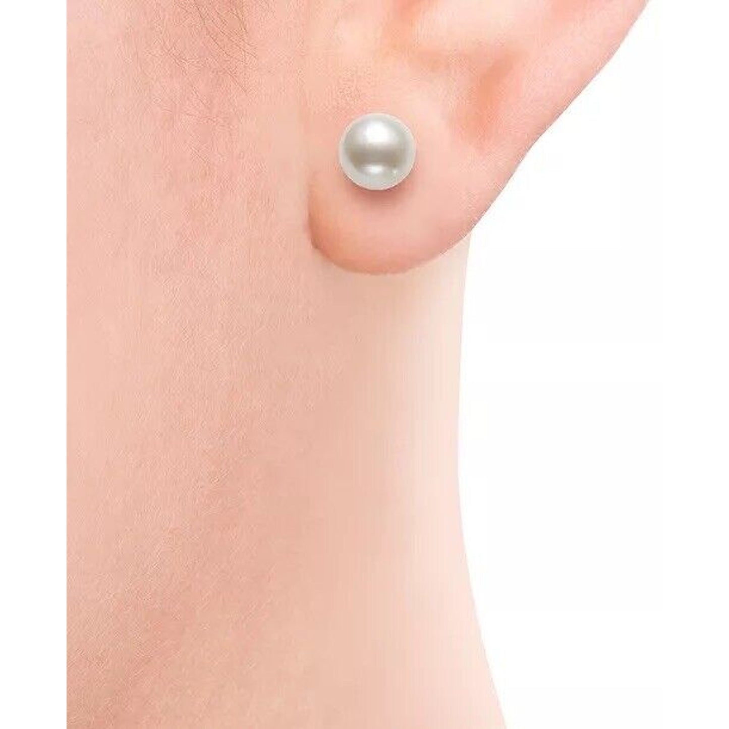 Pearl (6mm) Sterling Silver Stud Earrings Style Fashion Chic Trendy Elegant NWT