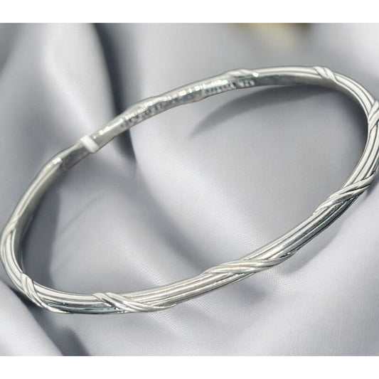 Peter Thomas Roth Sterling Silver Bangle Bracelet Ribbon & Reed Luxury Designer