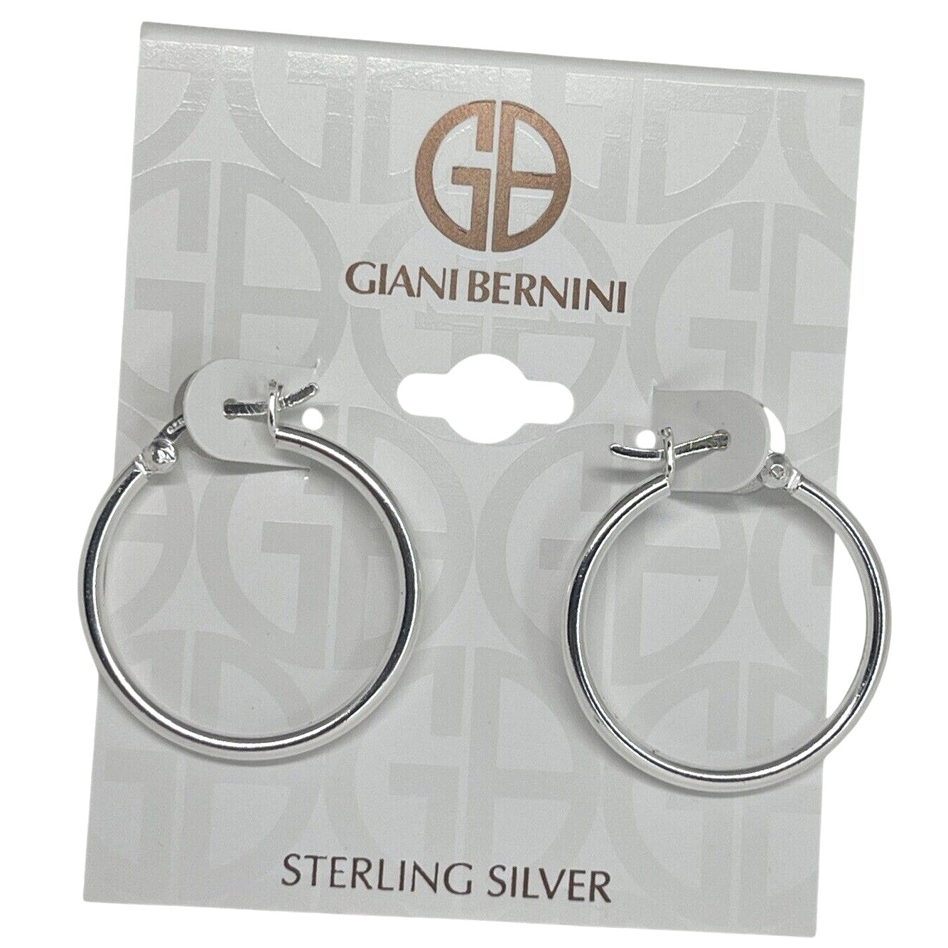 Sterling Silver Medium Hoop Earrings Chic Stylish Fashion Trendy Everyday Wear