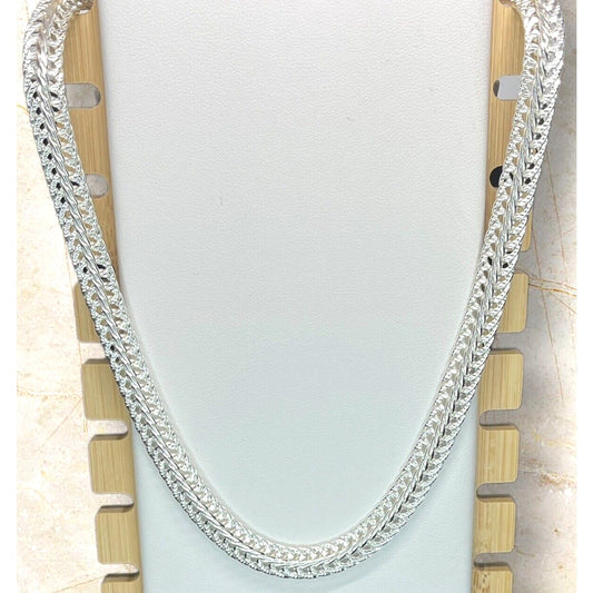 Silver Plated Textured Chain Necklace Chic Fashion Stylish Trendy Minimal NWT