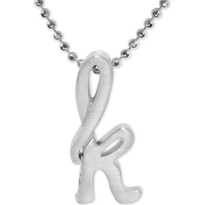 Alex Woo Sterling Silver ‘K’ Initial Pendant Necklace NY Designer Luxury Fashion