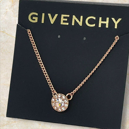 Givenchy Rose Gold Plated CZ Necklace Luxury Designer Cuban Chain Fashion Trendy