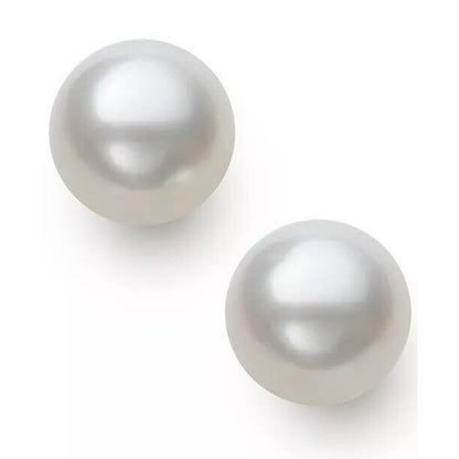 Pearl (8mm) Sterling Silver Earrings Chic Elegant Trendy Fashion Style Stunning