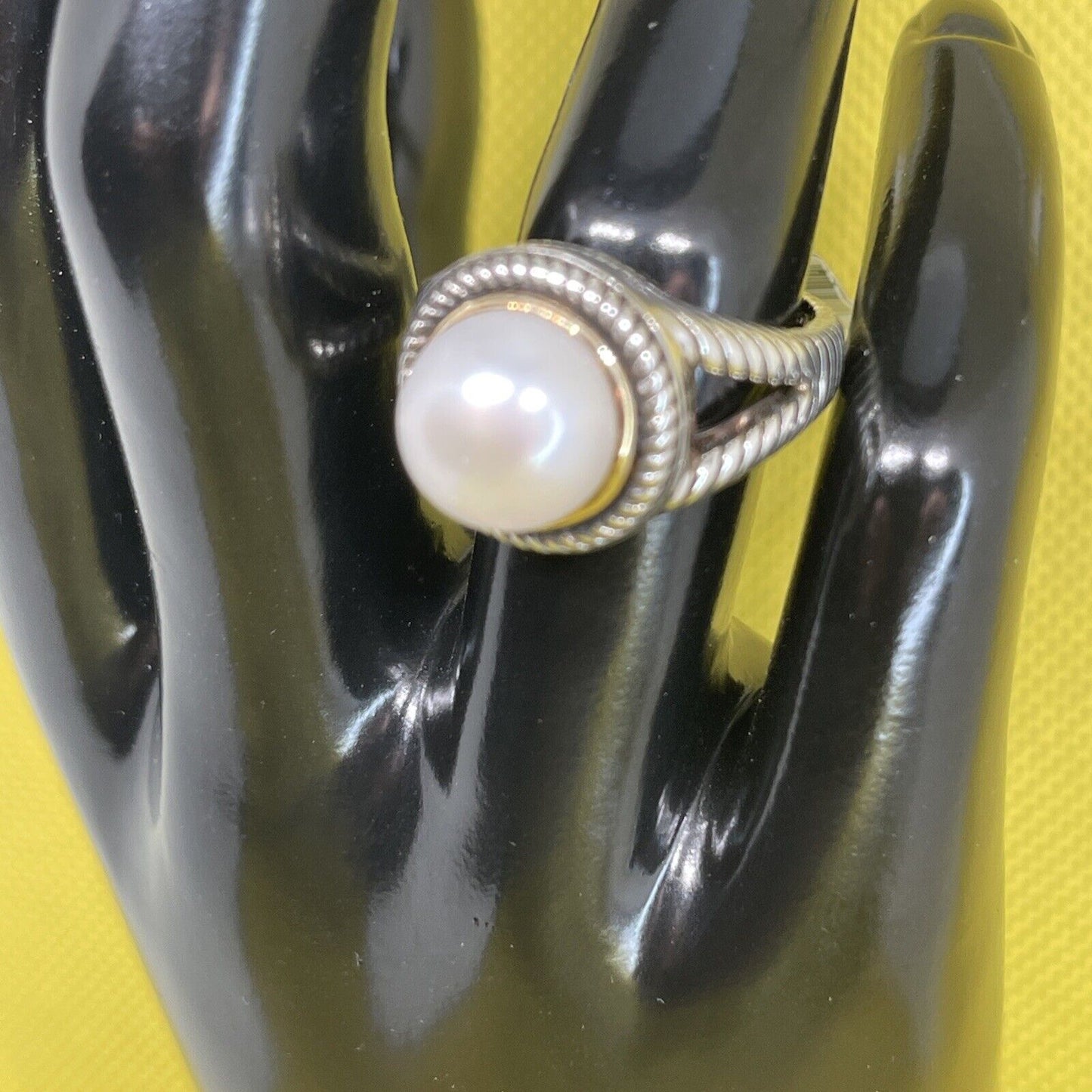 Peter Thomas Roth 14k Gold Freshwater Pearl Ring Sterling Silver Sz 7 Luxury NWT