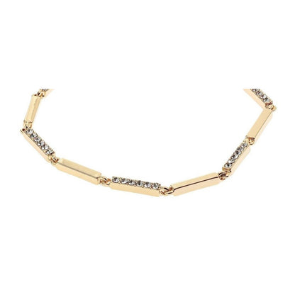 Ralph Lauren Gold Tone Crystal Bracelet Bar Style Chic Trendy Fashion Shiny NWT