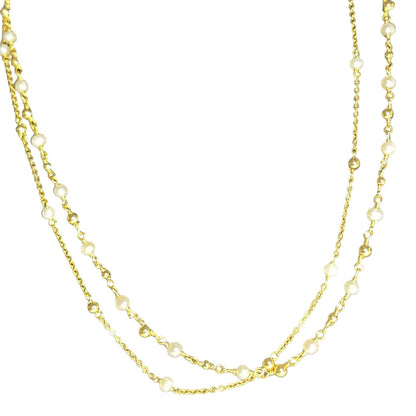 Pearl (3mm) 18K Gold Vermeil Necklace Layered Luxury Stylish Chic Trendy Fashion