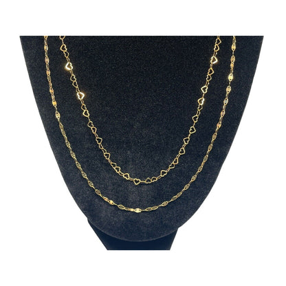 18K Gold Vermeil 'Endless Love' Layered Necklace Heart Detailing Stunning Vday