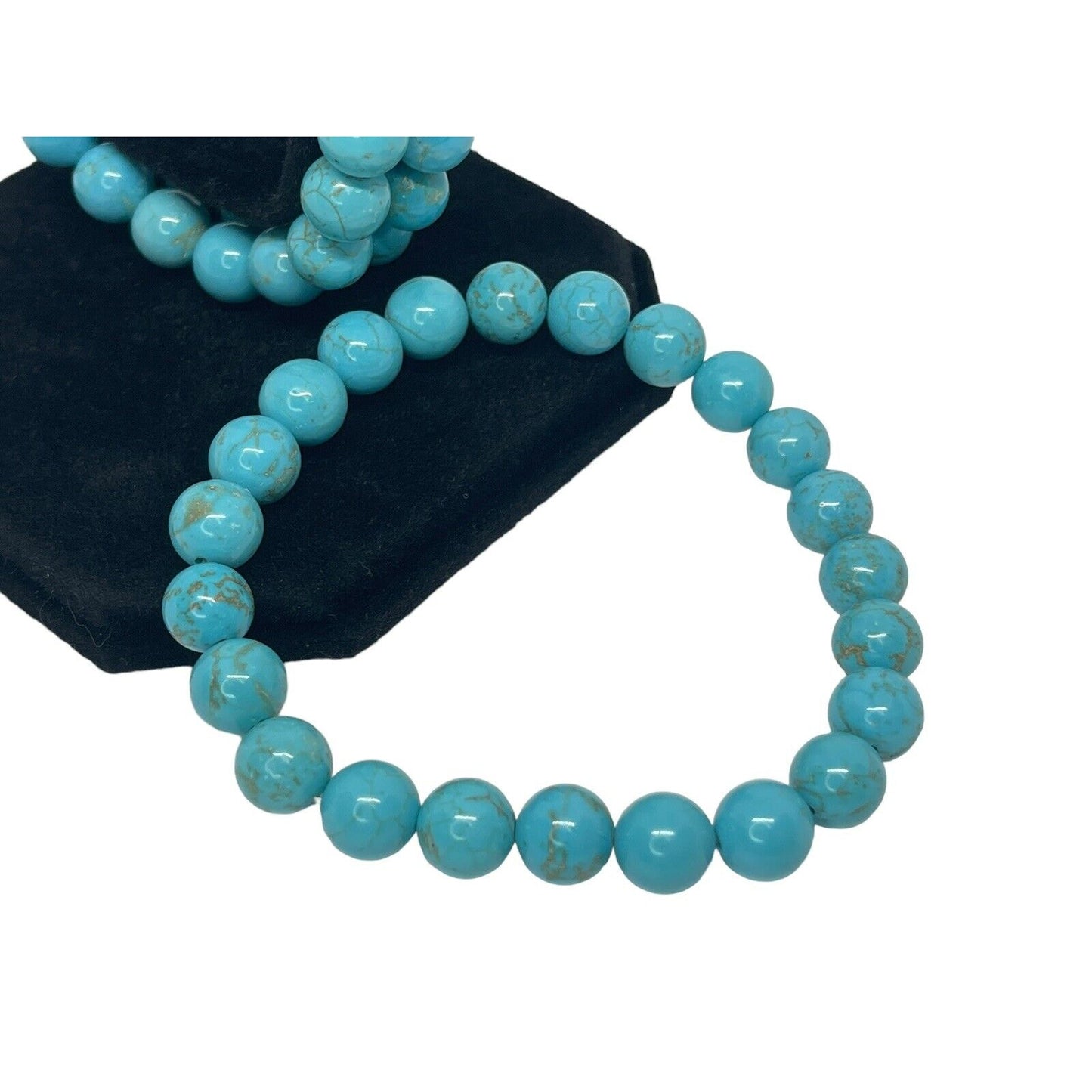 Faux Turquoise Bead Bracelet (3pc Set) Stacking Stylish Chic Trendy Fashion NWT