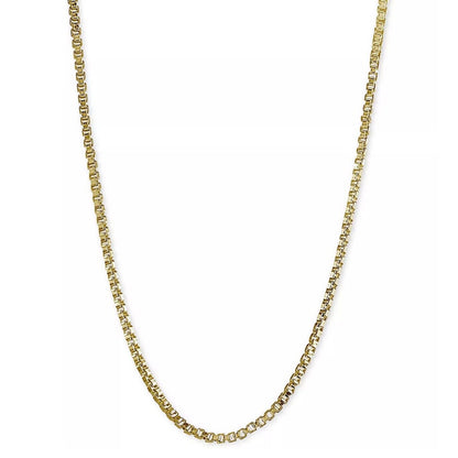 18K Gold Vermeil Box Chain Necklace 22" Dainty Minimal Chic Stylish Fashion NWT