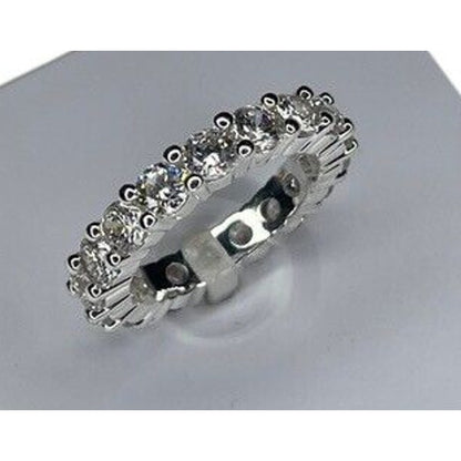 Silver Plated CZ Band Ring (Sz 6) Fashion Stylish Trendy Chic Shiny Stunning NWT