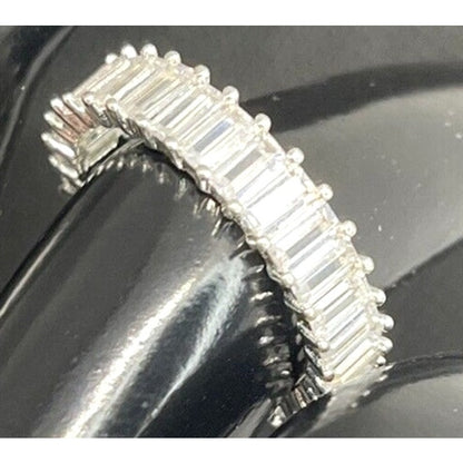 Silver Plated Baguette CZ Ring (Sz 7) Chic Stylish Trendy Fashion Stunning NWT