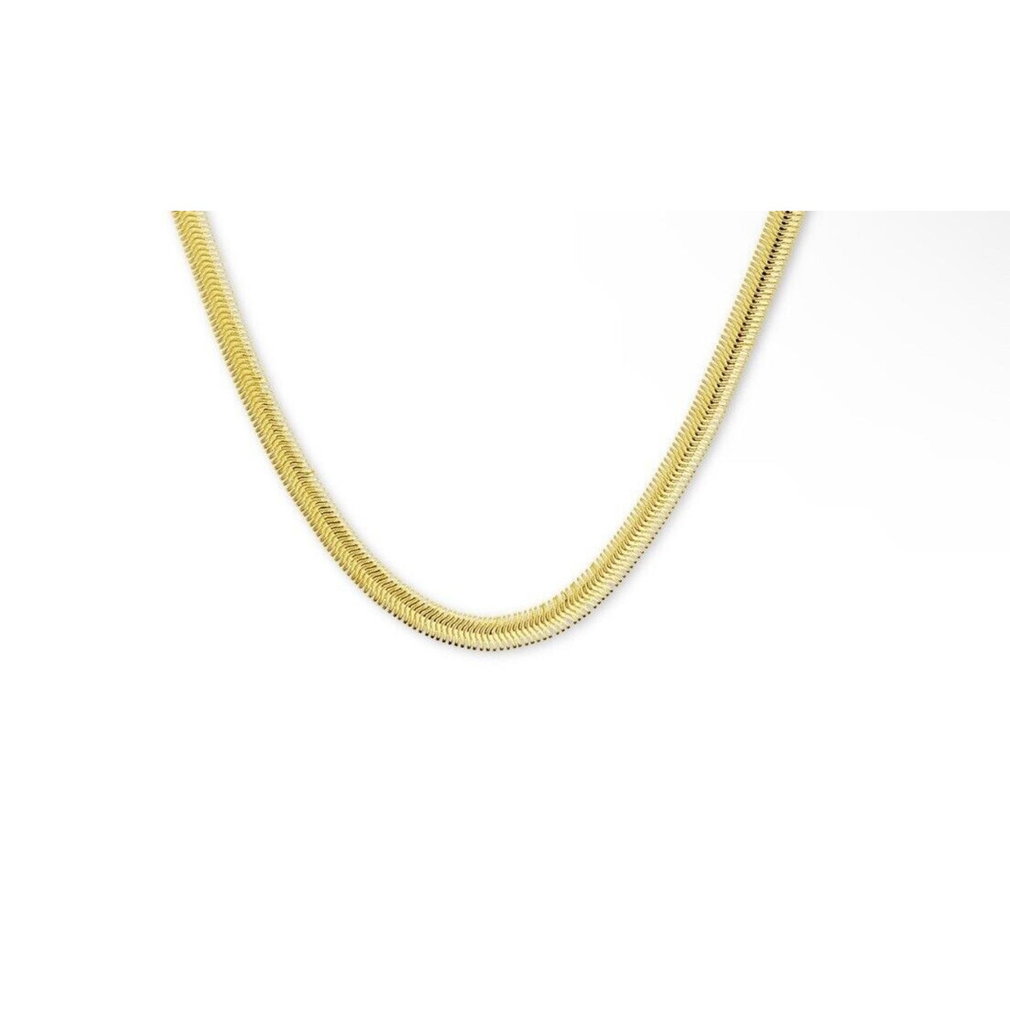 18K Gold Plated Snake Chain Necklace Shiny Chic Trendy Fashion Minimal Elegant