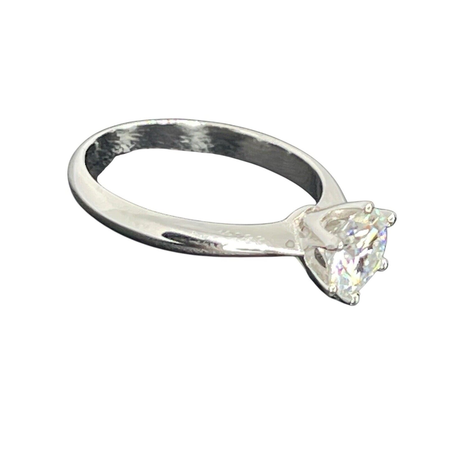 Moissanite (1 ct.) Sterling Silver Engagement Ring Sz 7 Luxury (GRA Certified)