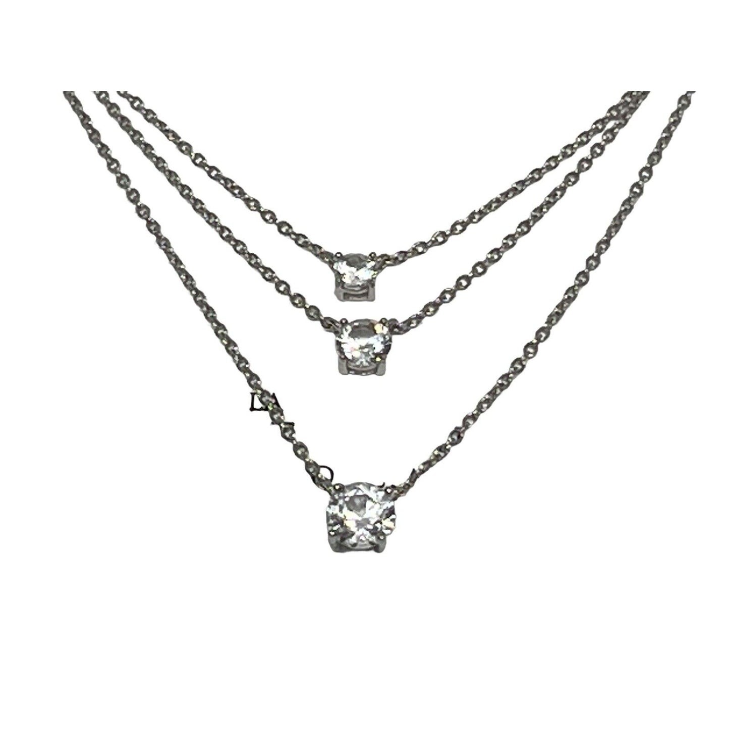 Sterling Silver Lab Sapphire Necklace (1.5 ct.) Layered Stunning Chic Elegant