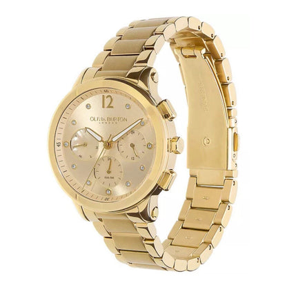 Olivia Burton Sports Luxe Gold Tone Stainless Steel Bracelet Watch Stunning Chic