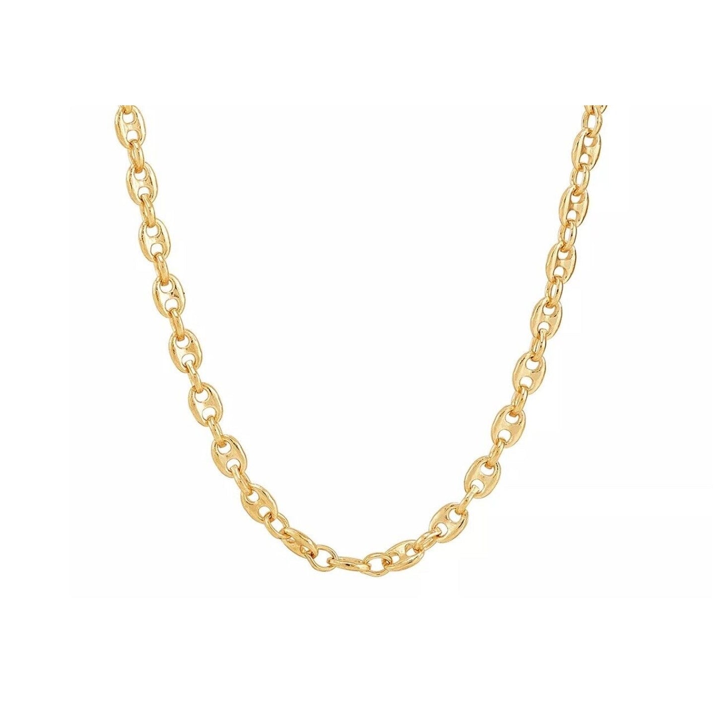 14K Gold Vermeil Tranciato Mariner Link Necklace 18" (3-1/3mm) Chic Trendy Style