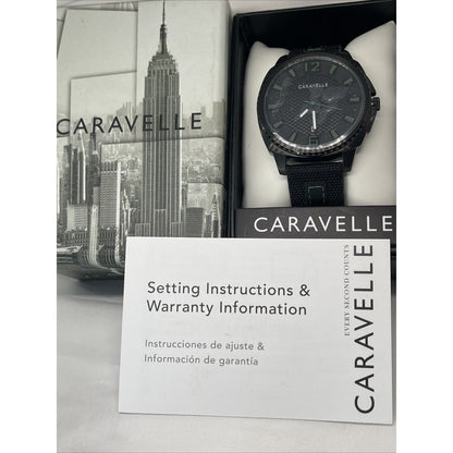 Caravelle Bulova (Men's) Stainless Steel Watch Leather Mens 41mm Everyday Wear Minimal