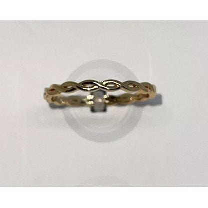 18K Gold Plated Twist Chain Link Ring (Sz 8) Style Fashion Trendy Chic Shiny NWT