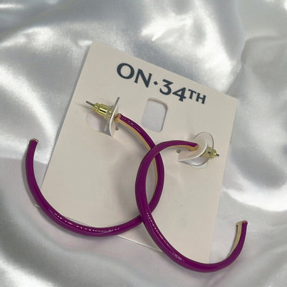 Gold Tone C Hoop Earrings Fashion Style Chic Stunning Party Cocktail Trendy NWT