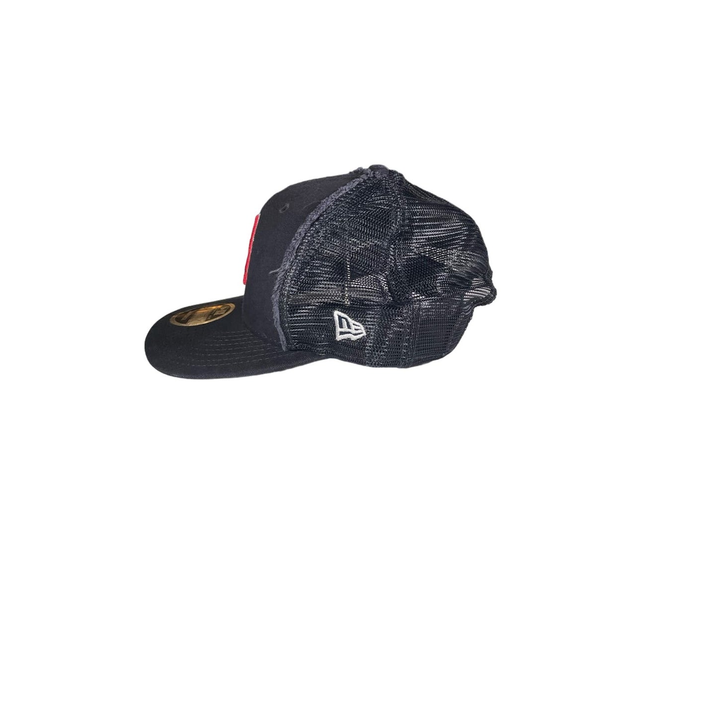 Boston Redsox Ripped Snapback Trucker Hat New Era B Logo MLB Baseball Ballcap