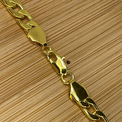 Thick Gold Plate Cuban Chain Necklace Mens 28” (8mm) Bling Flashy Everyday Wear