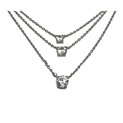 Sterling Silver Lab Sapphire Necklace (1.5 ct.) Layered Stunning Chic Elegant