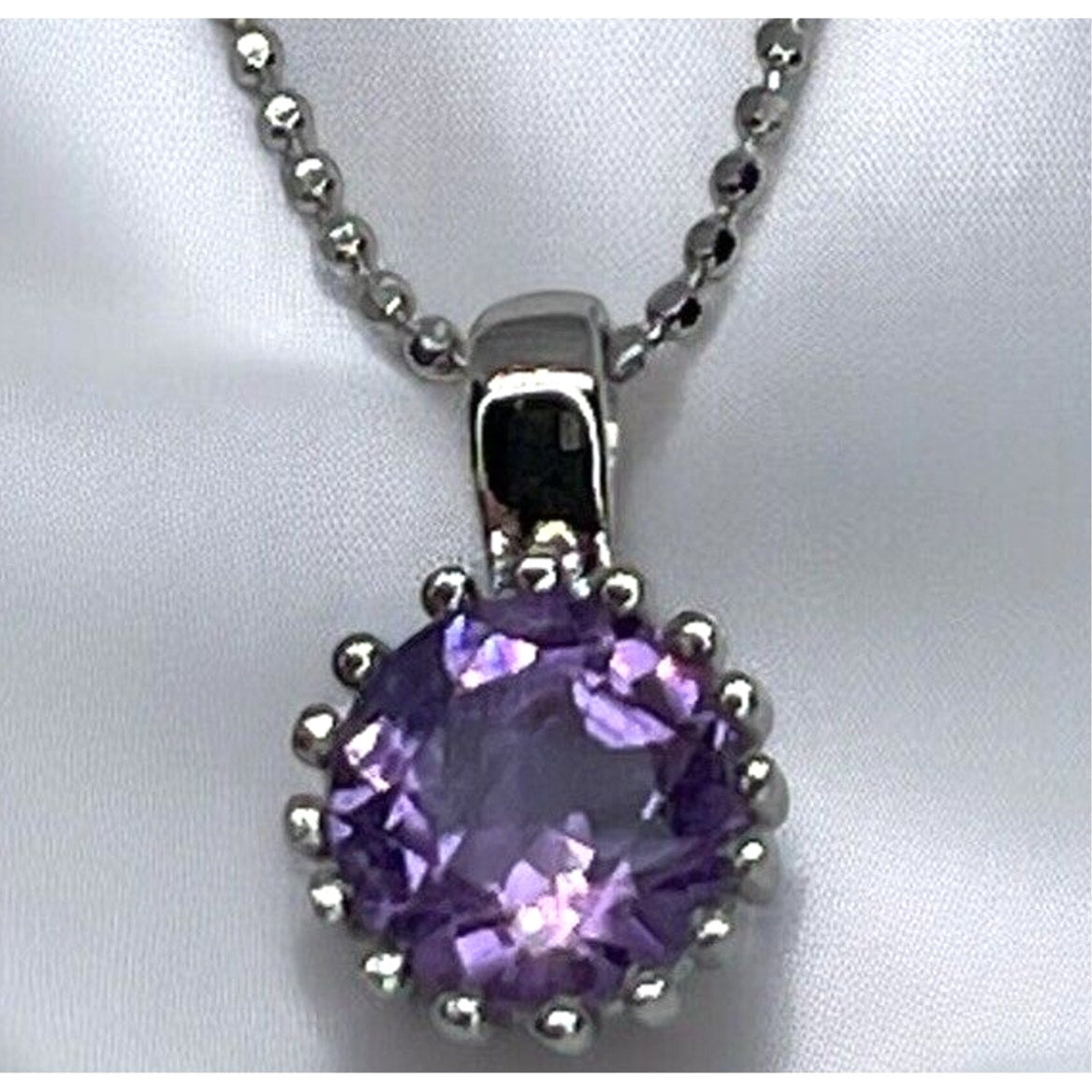 LUXY Gems Natural Amethyst Sterling Silver Beaded Necklace (2 cts.) Luxury Style